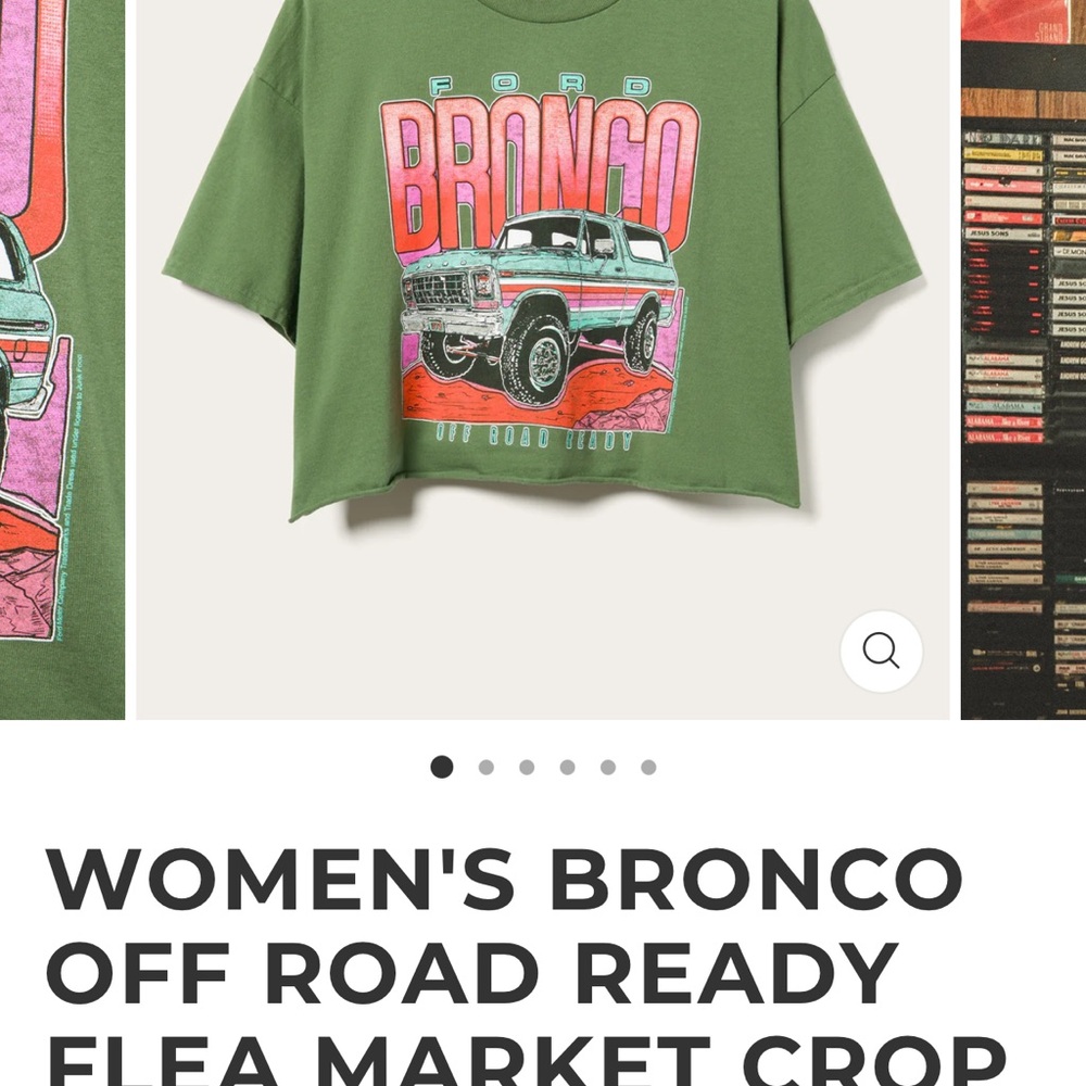 Junk Food Clothing Ford Women's Green Crop Top